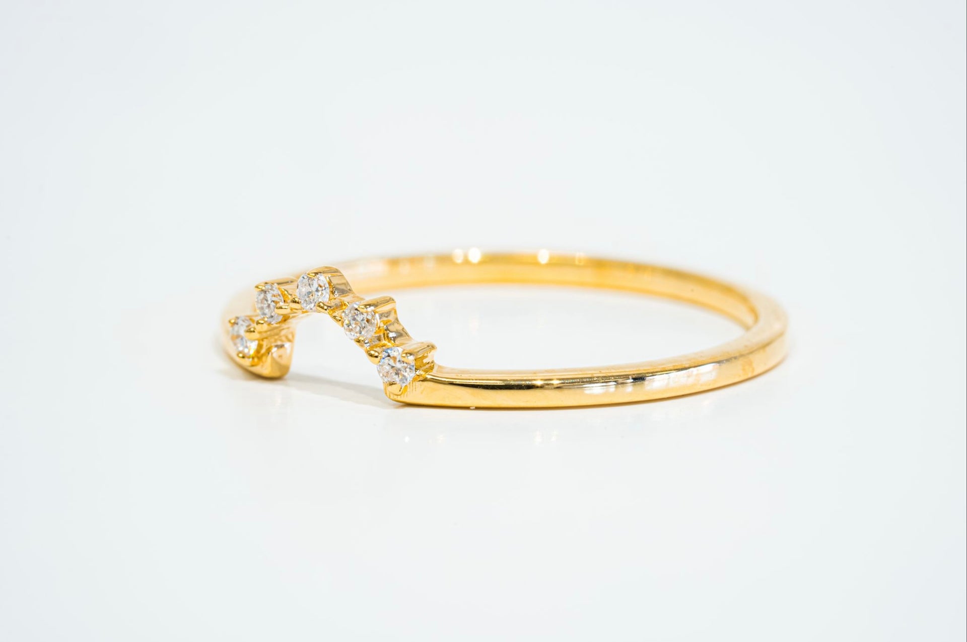SMALL U DIAMOND CONTOUR RING