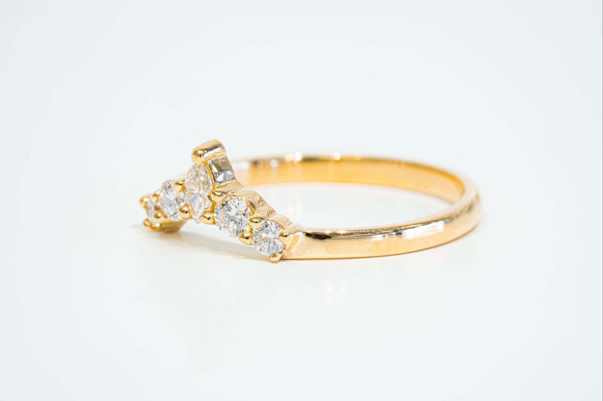 Ladies Crescent Diamond Band